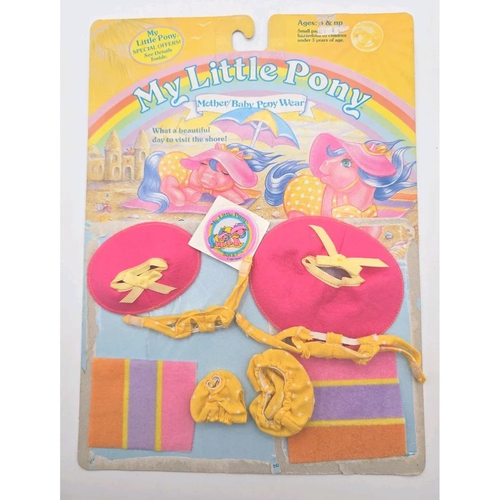Vintage 1985 My Little Pony Sun & Fun Mother/Baby Outfit Set U308G